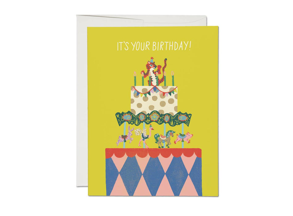 Cake Carousel birthday greeting card