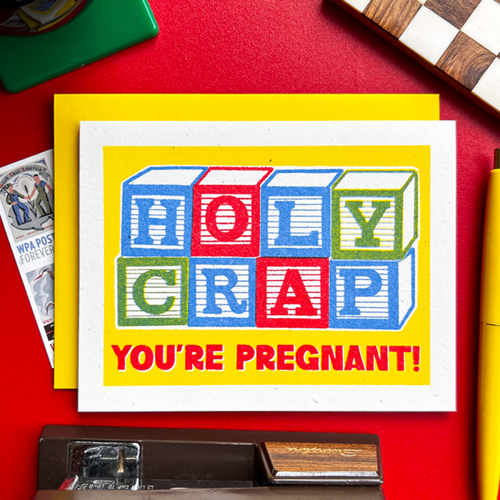 Holy Crap You're Pregnant - Risograph Card