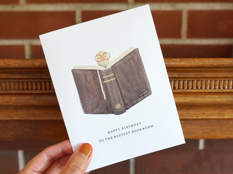 Birthday Bookworm Greeting Card