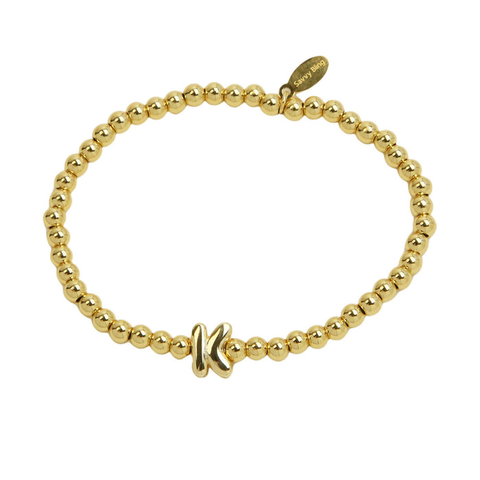 Initial Bubble Bracelet Gold Filled