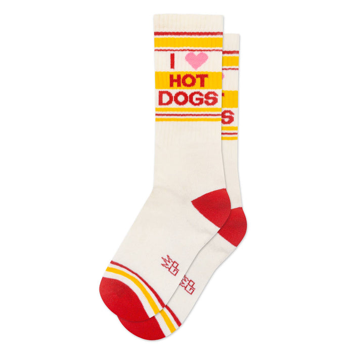 I Heart Hot Dogs Gym Crew Socks