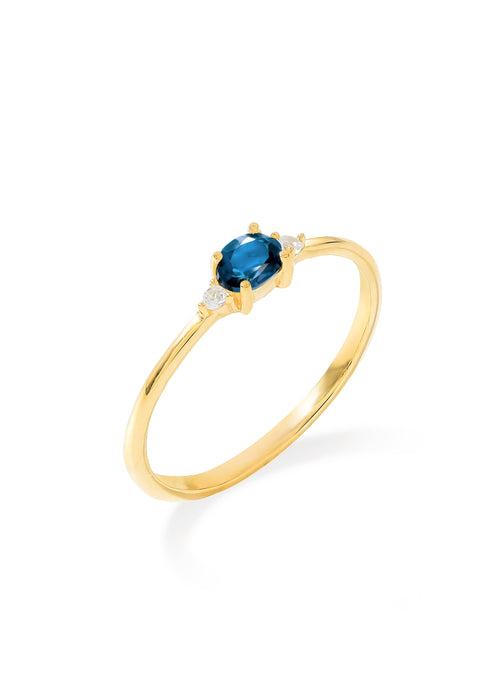 Gold Plated Silver London Blue Topaz Elegant Ring