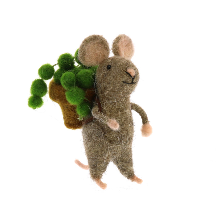 Felt Mice with Succulents