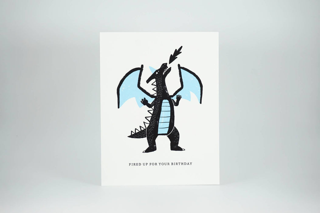 Fired Up Dragon Birthday Greeting Card