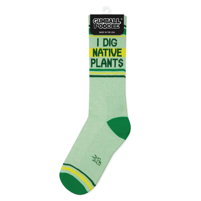 I Dig Native Plants Gym Crew Socks