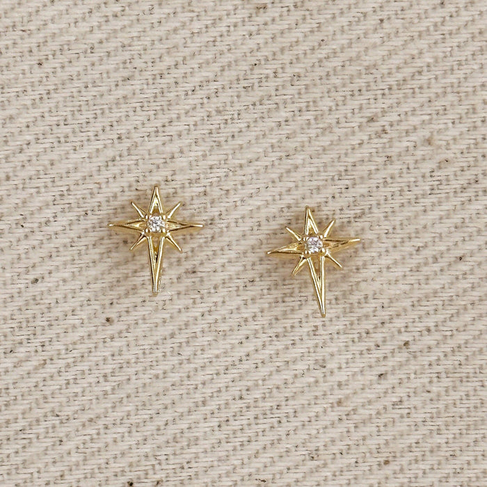 18k Gold Filled Starburst Stud