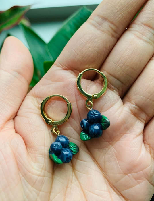 Unique Fruit Earrings Blueberry Earrings