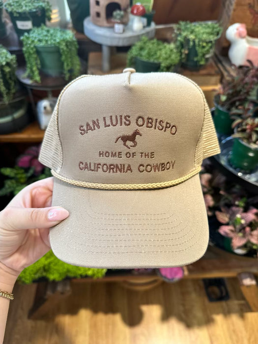 San Luis Obispo California Cowboy Trucker Hat