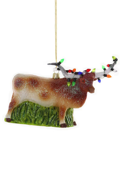Festive Longhorn Ornament
