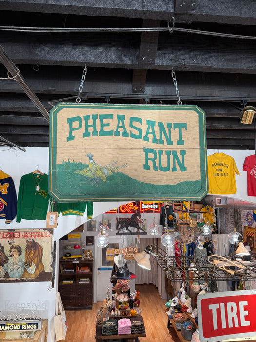 Vintage Wooden Pheasant Run Advertising Sign