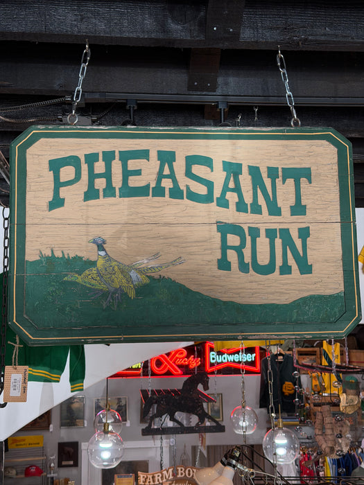 Vintage Wooden Pheasant Run Advertising Sign