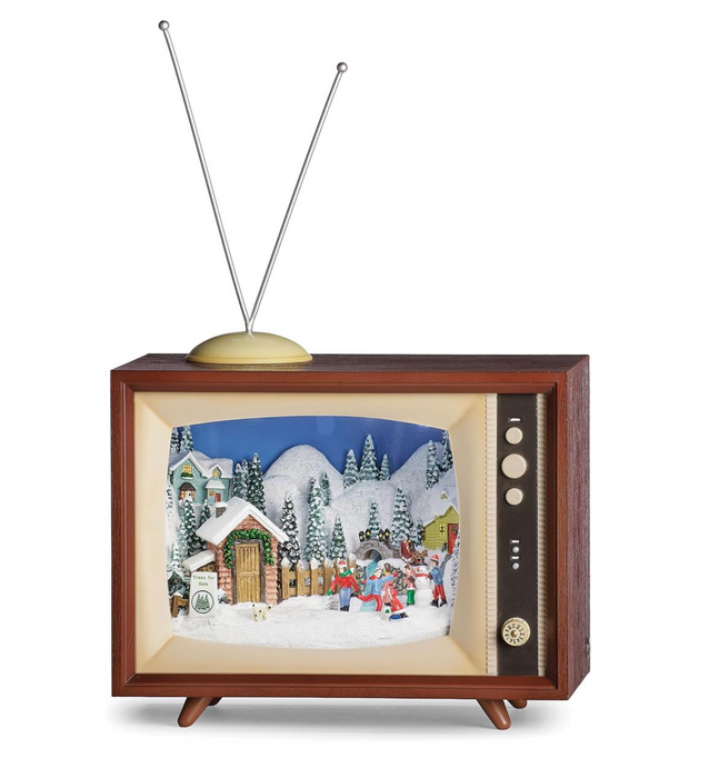 8"H Musical TV - Rotating Tree Lot