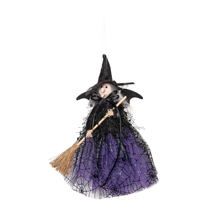 Black and Purple Witch Ornament