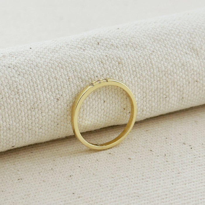 18k Gold Filled Delicate CZ Band Ring