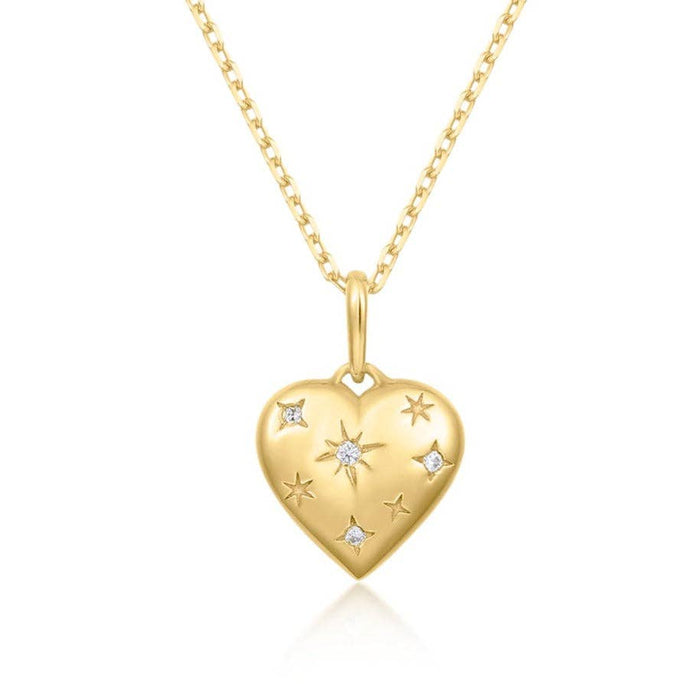 Cosmic Heart Pendant - Gold