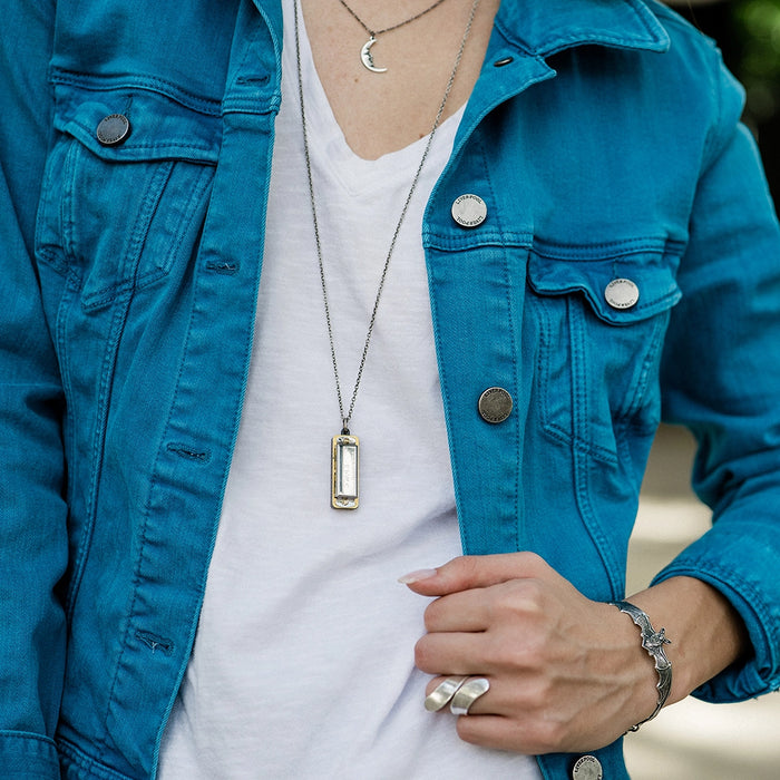 Silver Harmonica Necklace