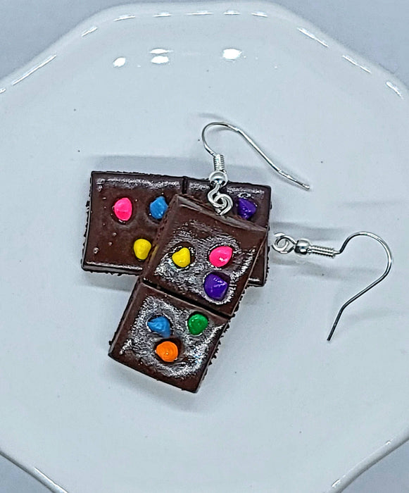 Sprinkle Brownie Earrings, Brownie Earrings