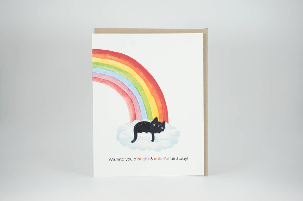 Rainbow Cat Birthday Greeting Card