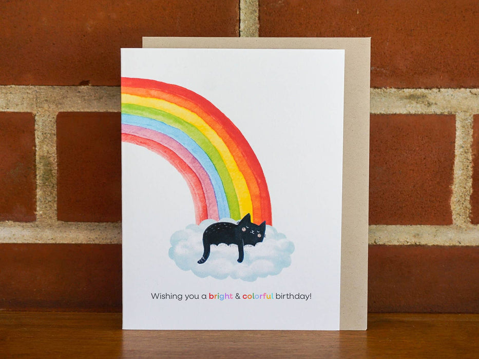 Rainbow Cat Birthday Greeting Card