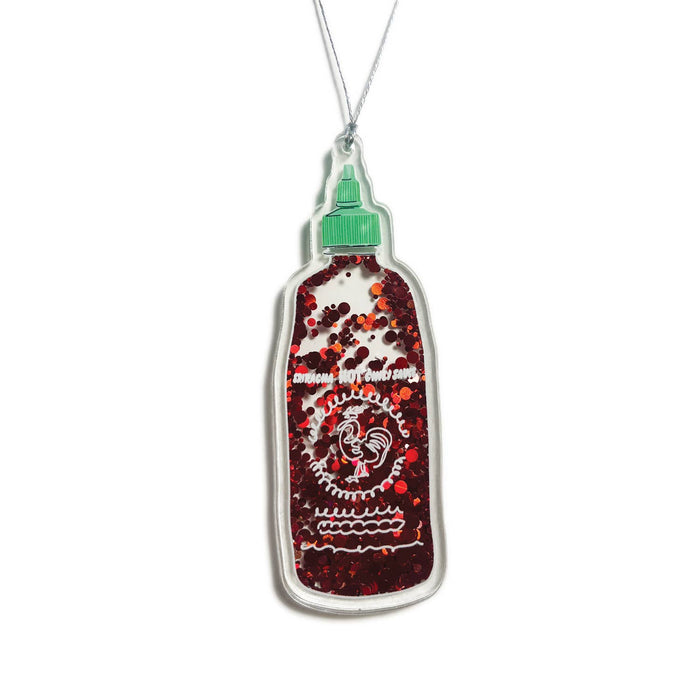 Sparkle Glitter Sriracha Shaker Christmas Ornament