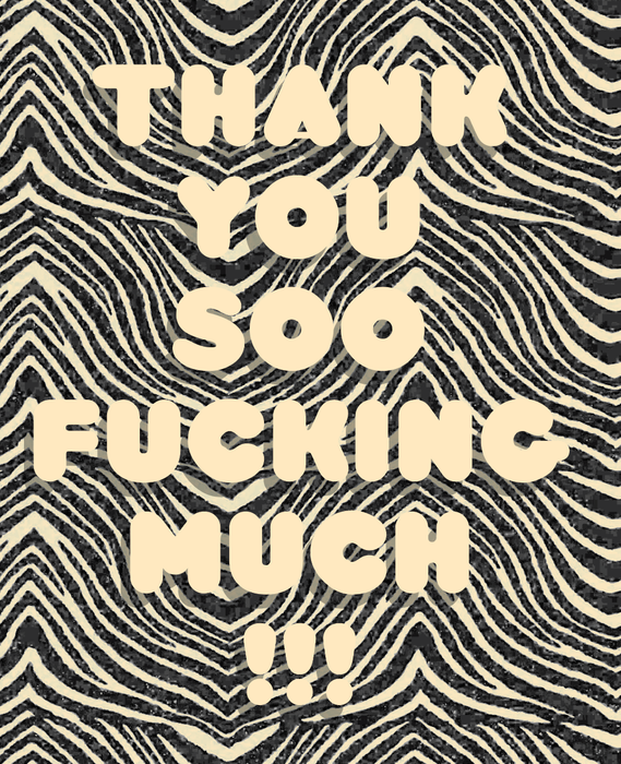 ZEBRA THANK YOU card