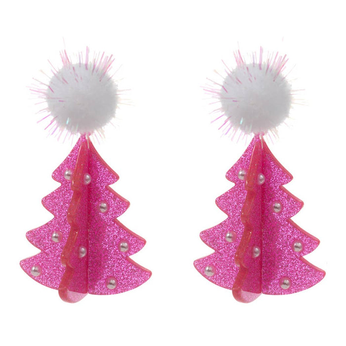 Christmas Tree Shape Acetate Post Earrings