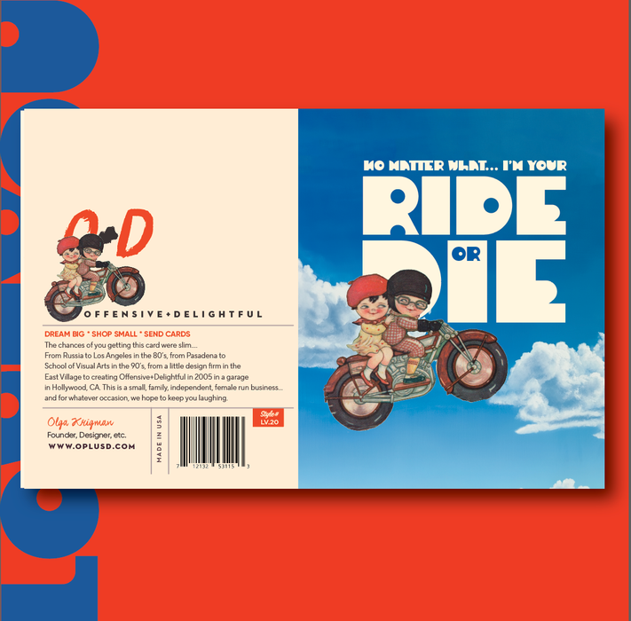 RIDE or DIE! love card