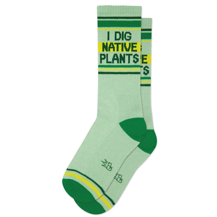 I Dig Native Plants Gym Crew Socks