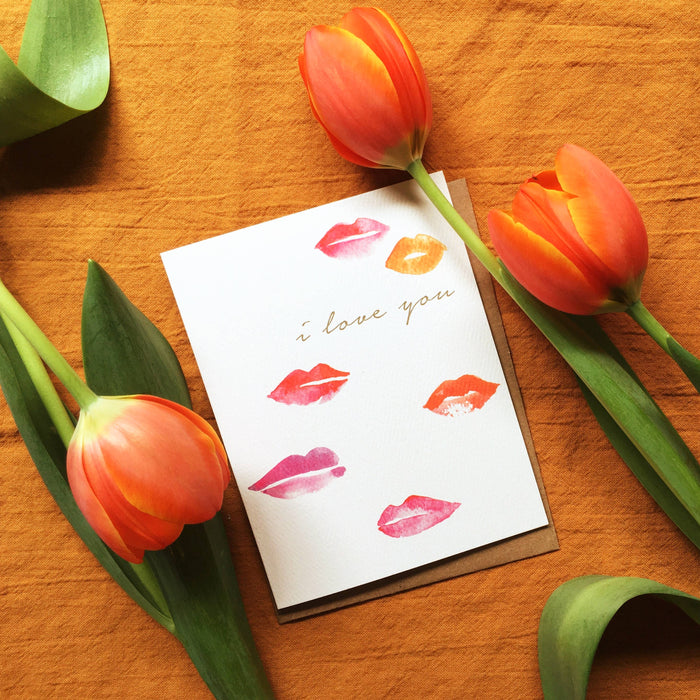 Lips I Love You Greeting Card | Valentine Love Friendship