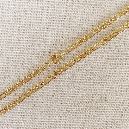 18k Gold Filled 3.5mm Figaro Mariner "Figarucci" Chain