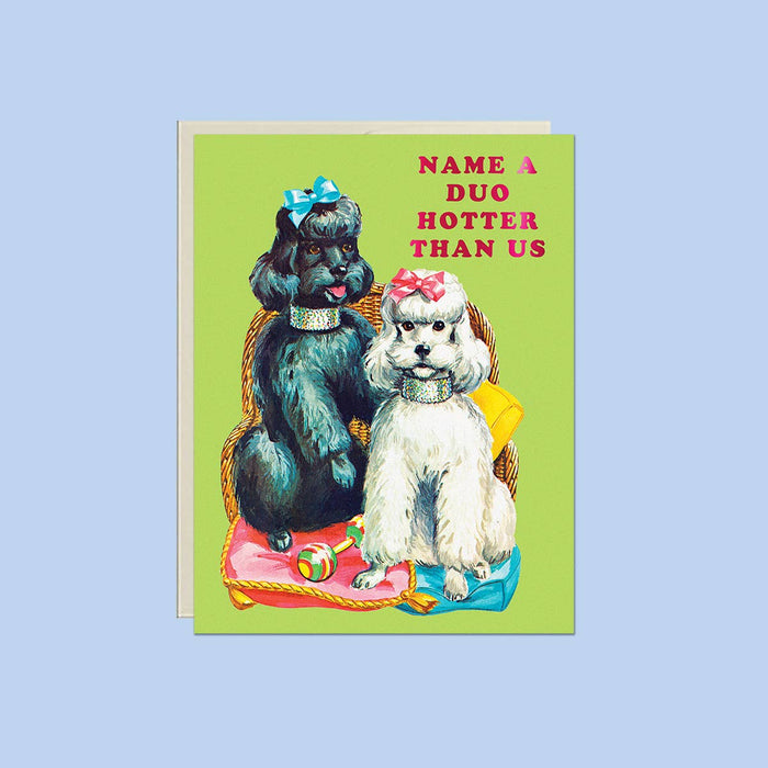Hot Duo Poodles – Foil Friendship ✿ Sassy Card