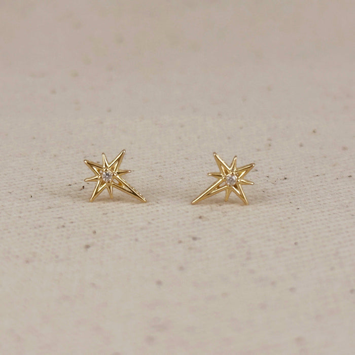 18k Gold Filled Starburst Stud