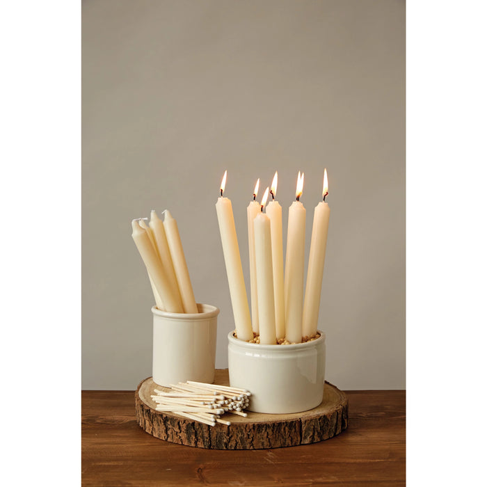 Set of 4 10" Cream Unscented Taper Candles