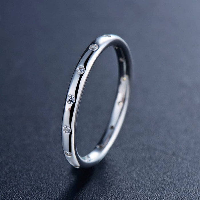 Dainty Minimalist Stacking Band Ring in 925 Sterling Silver