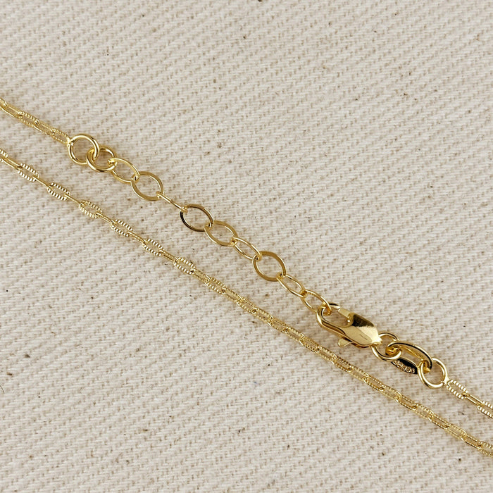 18k Gold Filled Mini Diamond Cut Paperclip Chain