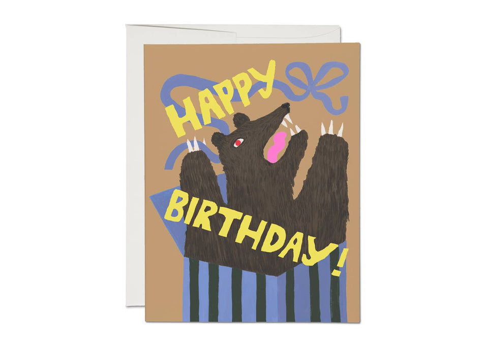 Bear Surprise birthday greeting card