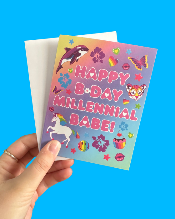 Y2K Nostalgic | Happy Birthday Millennial Babe Birthday Card