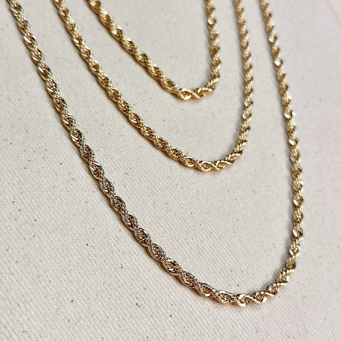 18k Gold Filled Rope Chain In 4.0mm Thickness Gold Chain Com