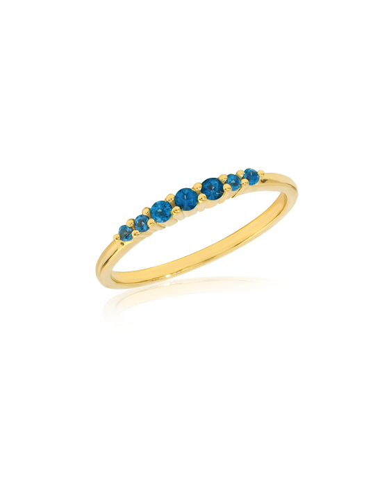 London Blue Topaz 14K Gold over Sterling Silver Band Ring