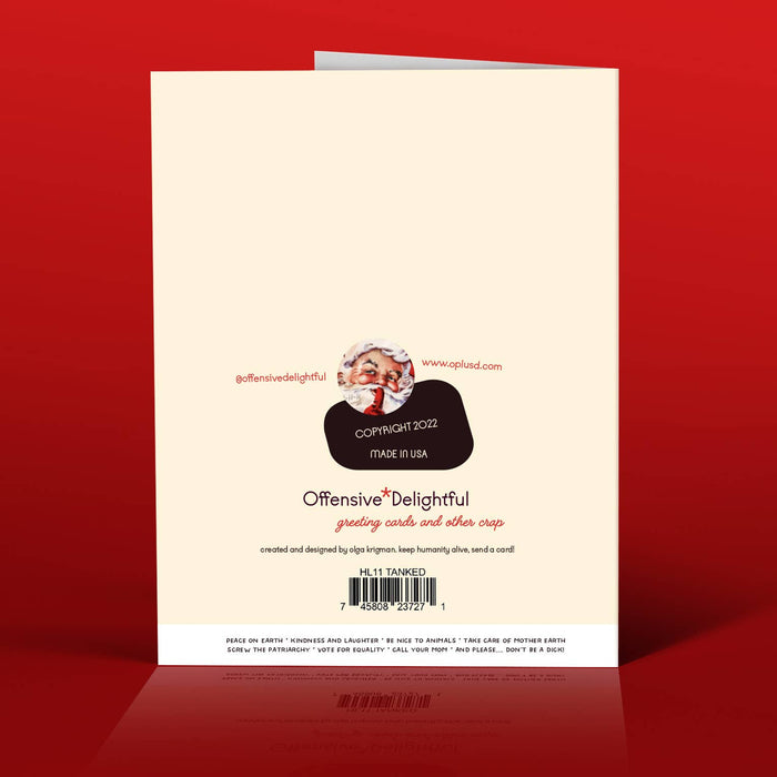 SANTA TANKED christmas card
