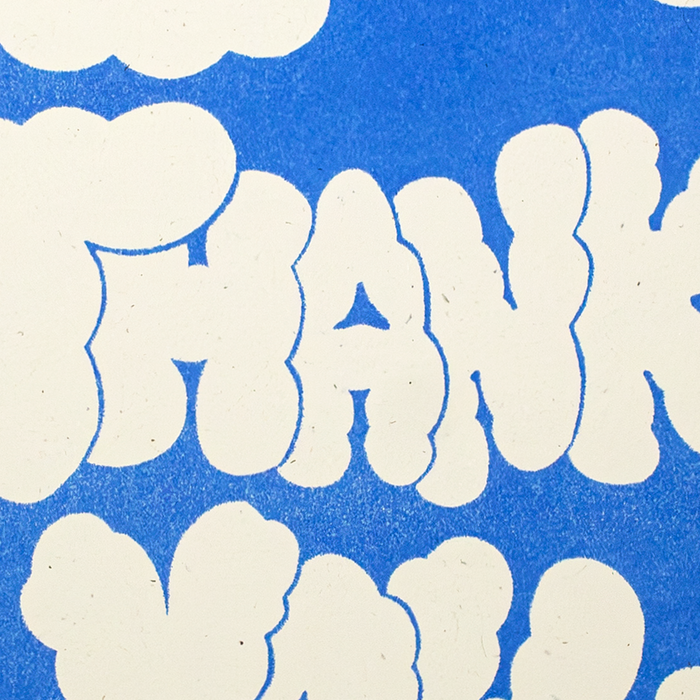 Thank You Clouds - Risograph Card