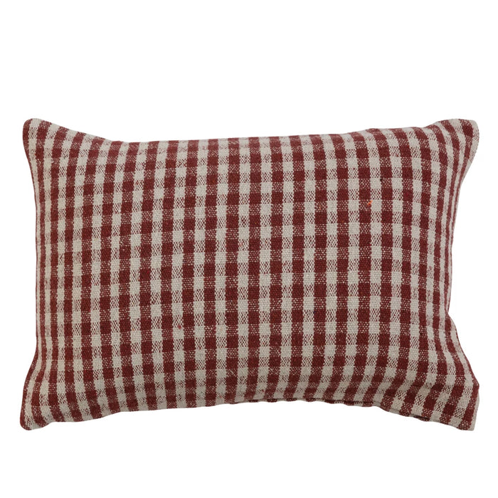 Gingham Woven Cotton Pillow