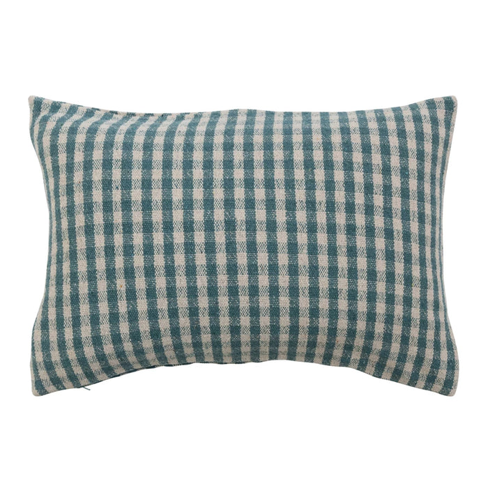 Gingham Woven Cotton Pillow