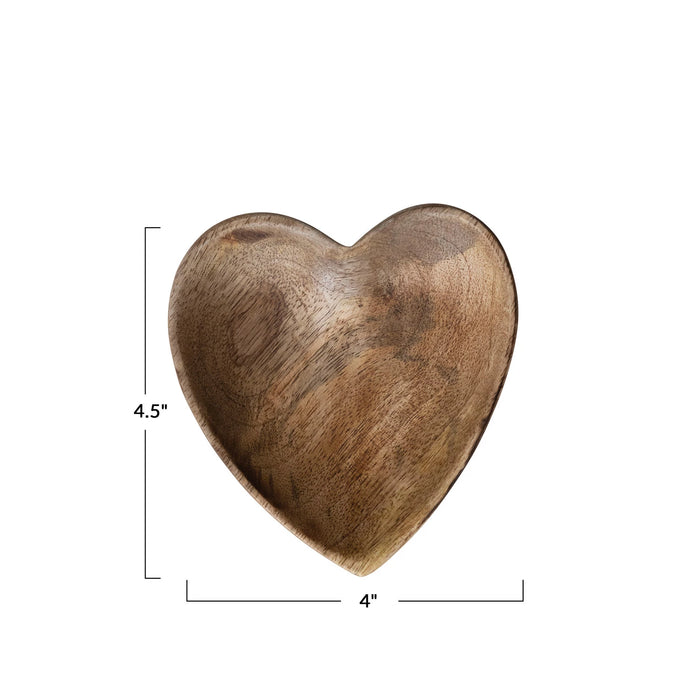 Mango Wood Heart Shaped Tray