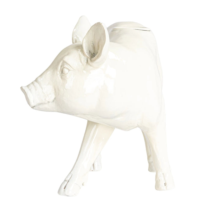 White Pig Taper Candle Holder