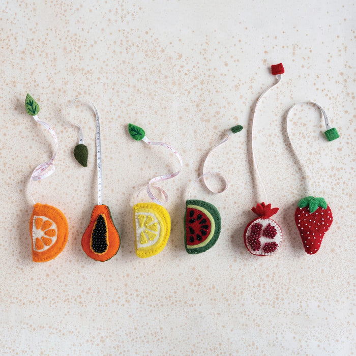 Fruit Embroidered Felt Tape Measure