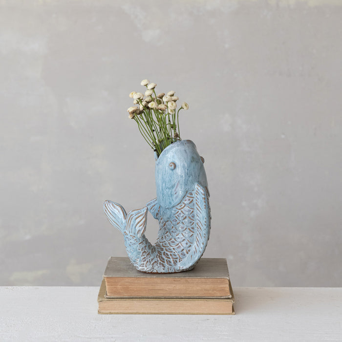 Reactive Glaze Fish Vase