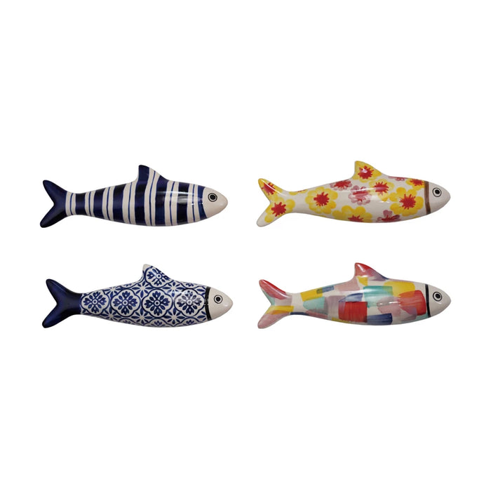 Hand-Painted Stoneware Fish Wall Hanger