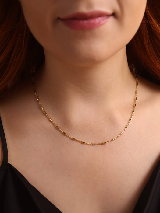 18k Gold Filled Mini Tube Chain Necklace