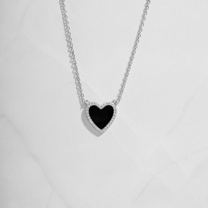 Black Onyx Heart Necklace